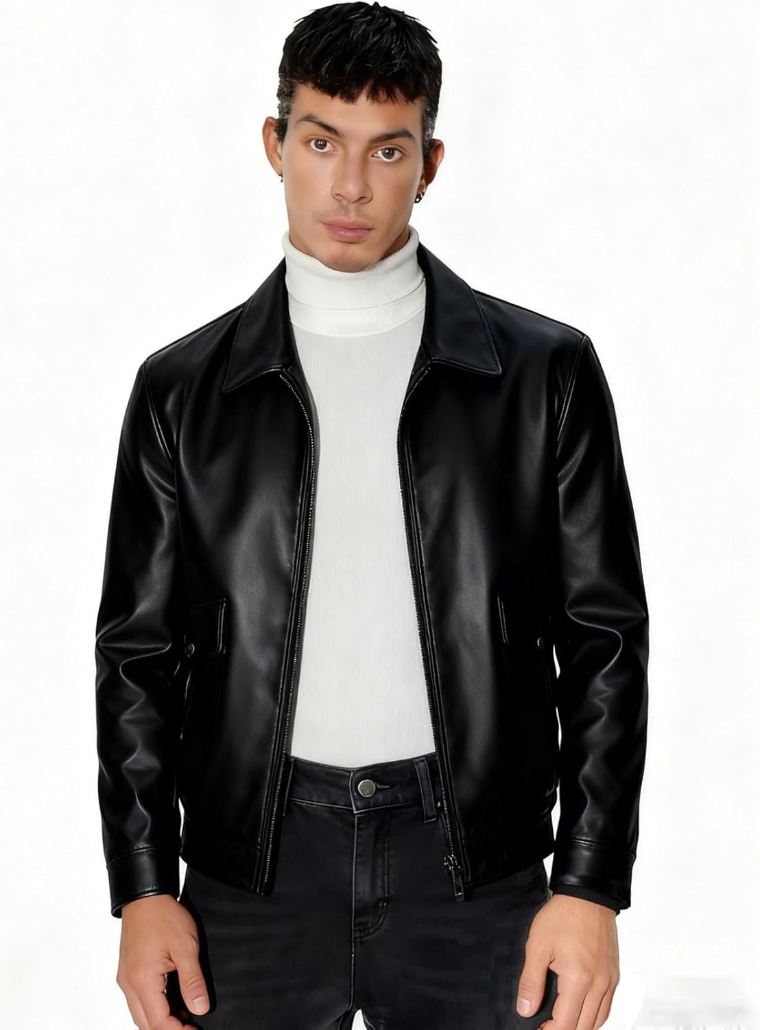 Mens Turtleneck Long Sleeve Shirts Thermal Base Layer T-Shirts Pullover Top Lightweight Undershirt