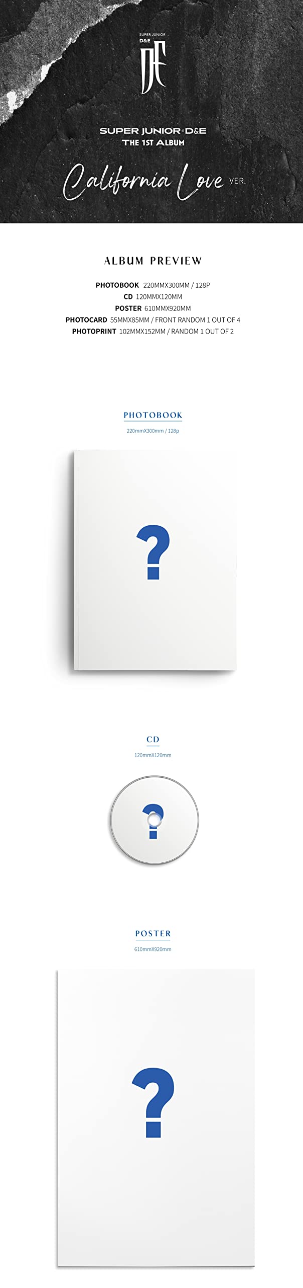 Super Junior D&E - Countdown [Be Ver.] (1st Album) Album+BolsVos K-POP Webzine (20p), Decorative Stickers, Photocards