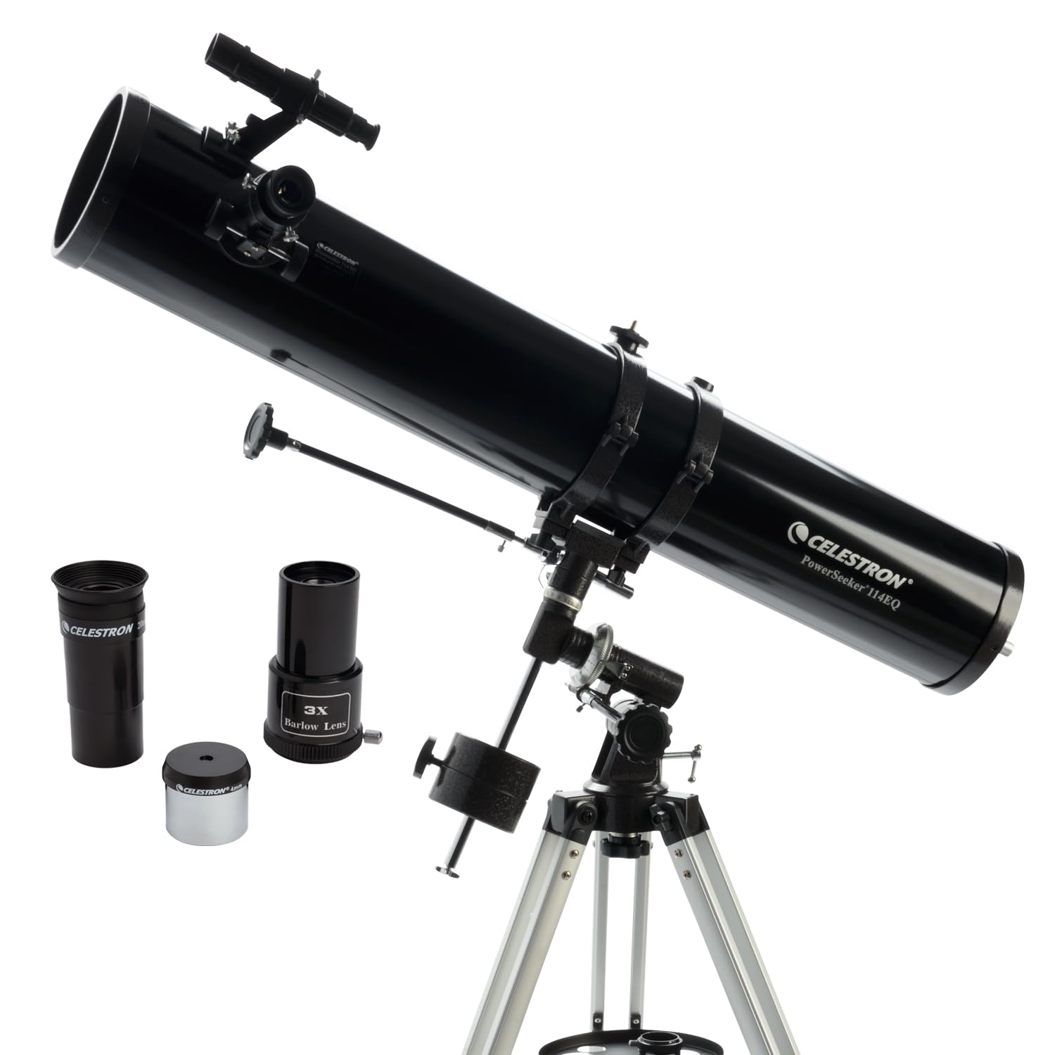 Celestron 21045 PowerSeeker 114EQ Reflector Telescope, Black
