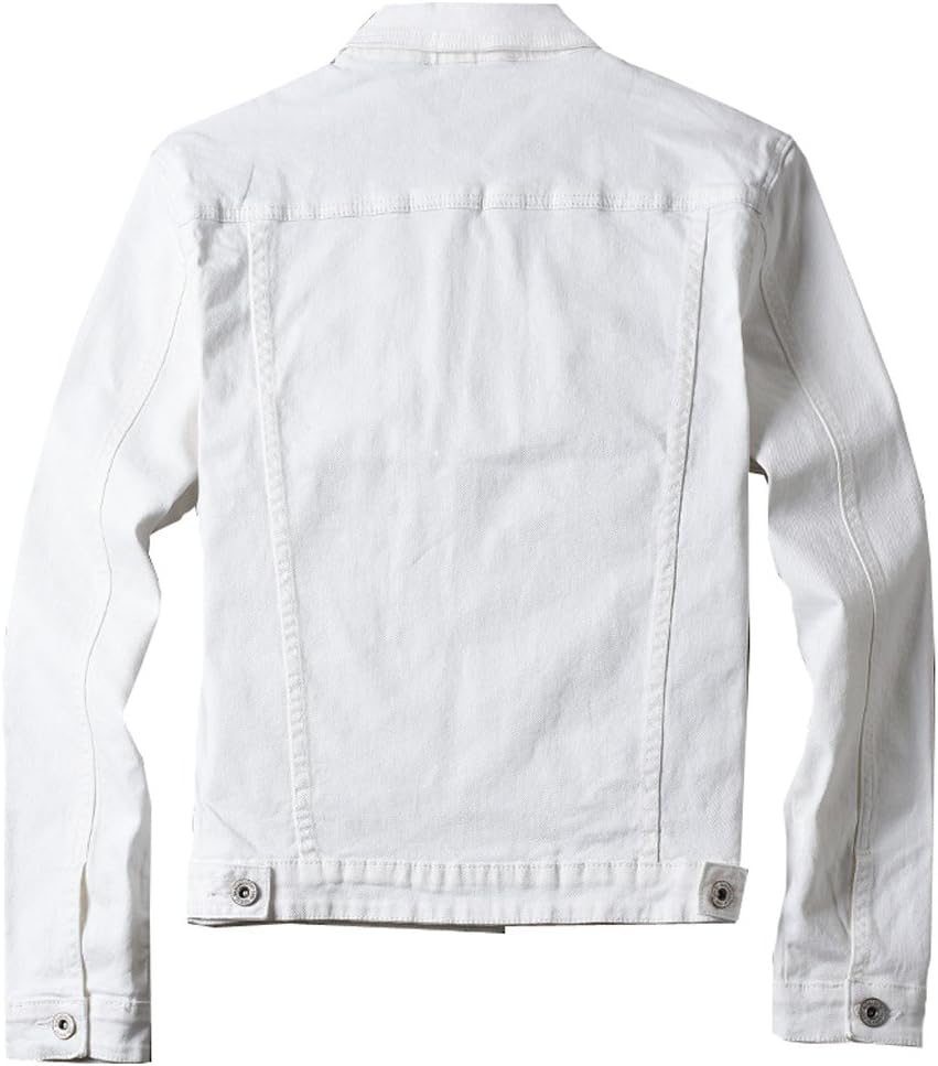 Kedera Men Denim Jacket Casual Slim Fit Button Down Biker Jeans