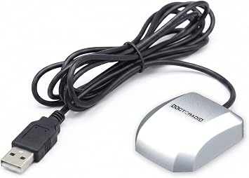 GPS Receiver, GPS Receiver, Built-in Antenna, Chip, USB Output, Positioning, Time Calibration 10 times per second, Silver