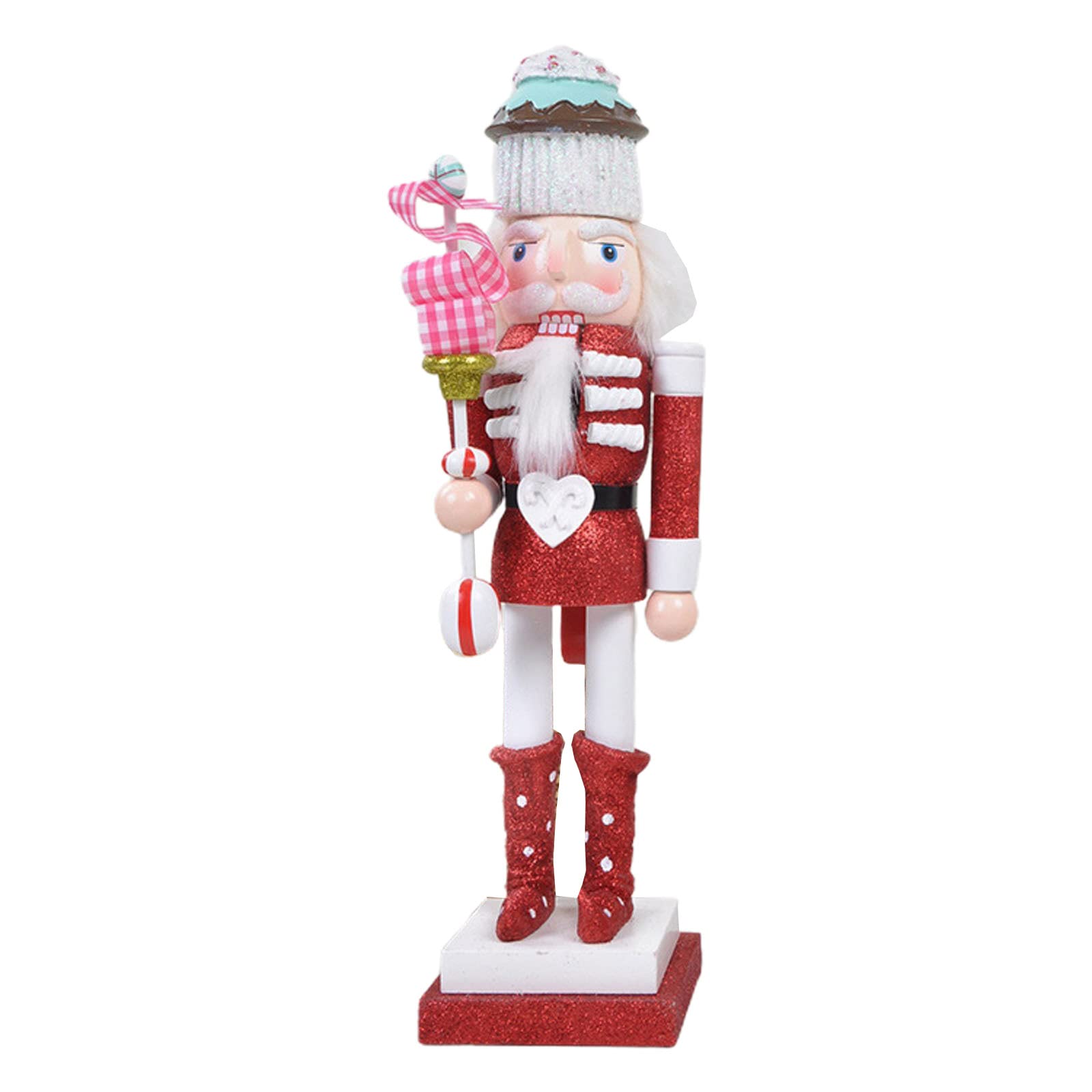 Buxuaaaa Red Shoes 38Cm Merry Christmas Decorations Cake Candy Figurine Wooden Soldier Puppet Ornament For Indoor Winter Table Christmas Soldier Ornament
