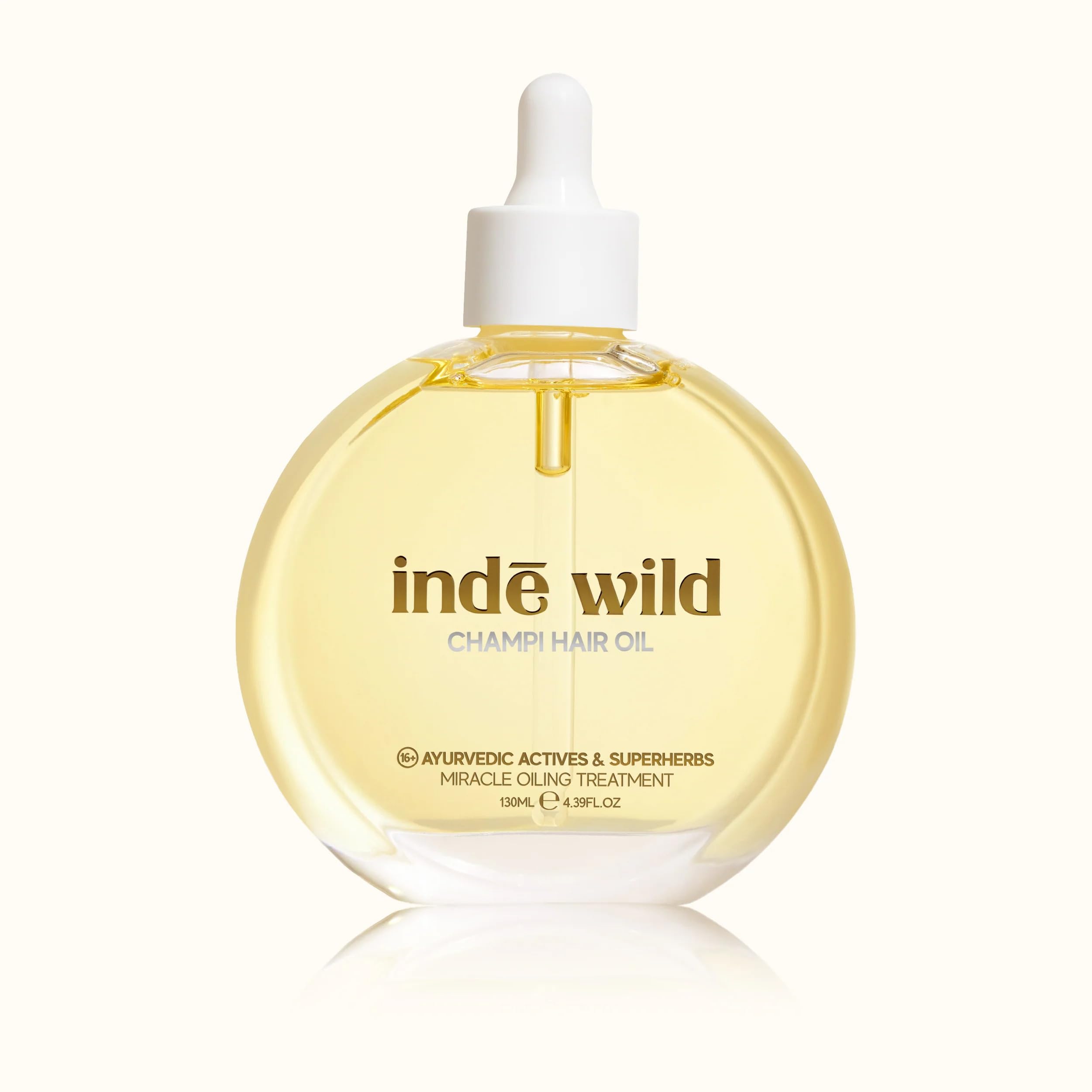 Olejek do włosów Indie Wild Champi, 100% naturalny, 16+ Ayurvedic Actives, zmniejsza wypadanie włosów w ciągu 28 dni, naprawia uszkodzenia, 130 ml