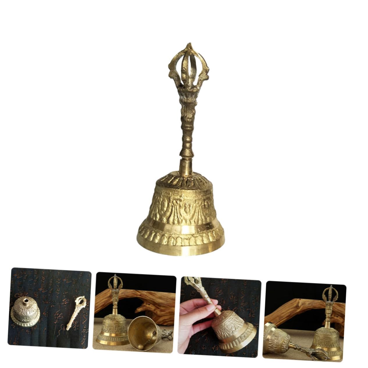 LALAFINA Small Meditation Hand Bell Jingle Bells Handbell for Adults for Home and Decor