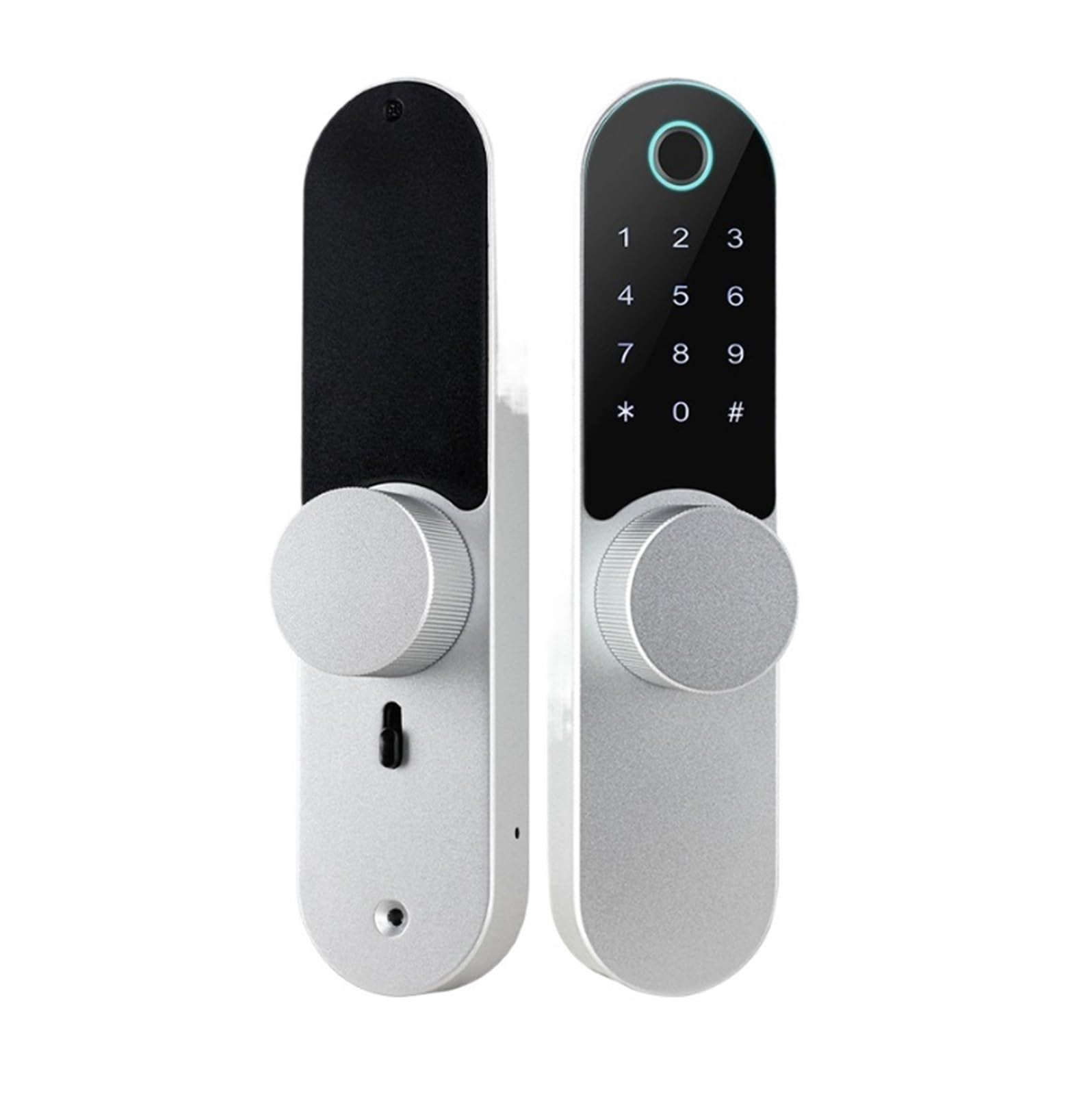 Door Locks Fingerprint Door Lock with Keypad Electronic Keyless Entry Smart Lock for Front Door for Home Office smart(Silver)
