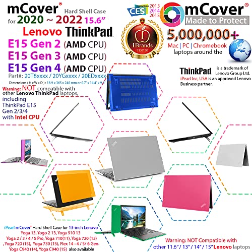 Coque Lenovo ThinkPad E15 Gen 2/3/4 mCover rigide aqua 15,6 pouces - 2