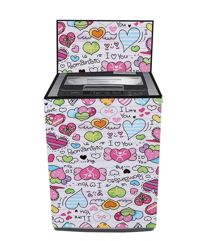 Image of Fully Automatic Top Load Washing Machine Cover Suitable For Samsung, Lg, Godrej, Whirlpool 6.5Kg, 7Kg, 7.5Kg, 8Kg, 9Kg, 10Kg, 11Kg ( 58Dx60Wx94H ), Waterproof Cover, Love .