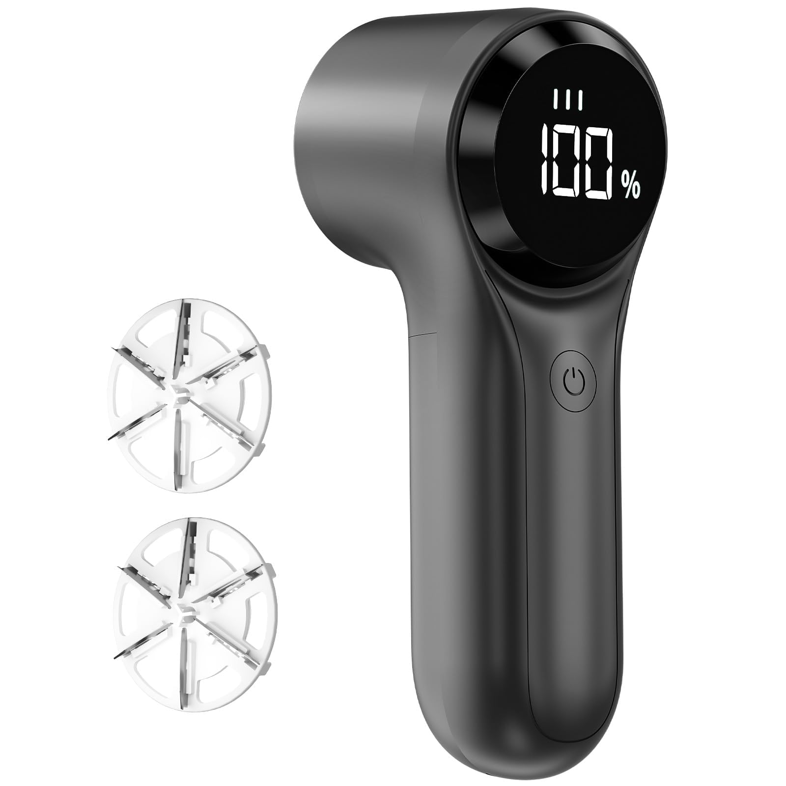 FrSara Fabric Shaver, Rechargeable Lint Remover, 3-Speed Electic Lint Shaver, 6-Blade Sweater Shavers to Remove Pilling, Battery Powered with LED Display for Furniture,Clothes, Upholstery, Black