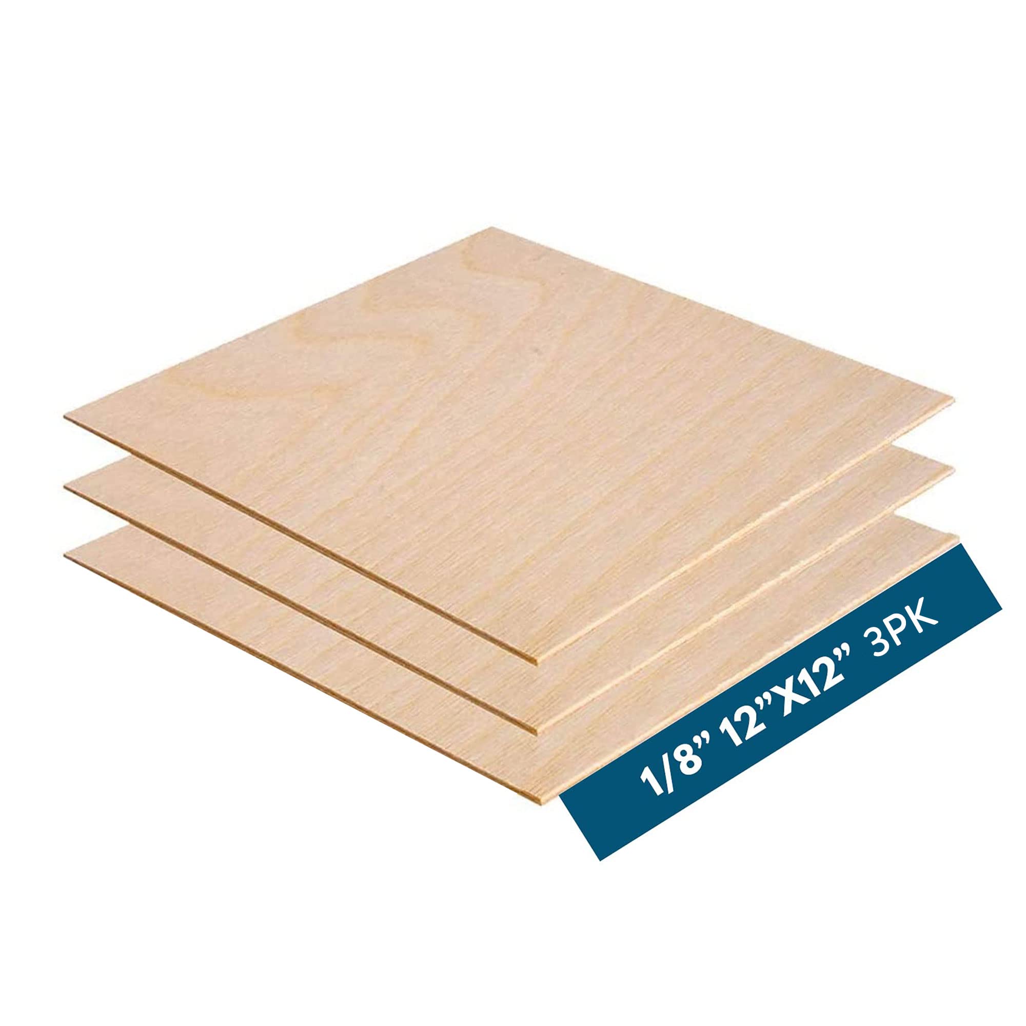 Madera contrachapada de abedul báltico de 3 mm x 30 cm x 30 cm, grado BBB (3 unidades) para artes y manualidades, escuela y bricolaje, pintura, grabado de madera, combustión de madera y proyectos