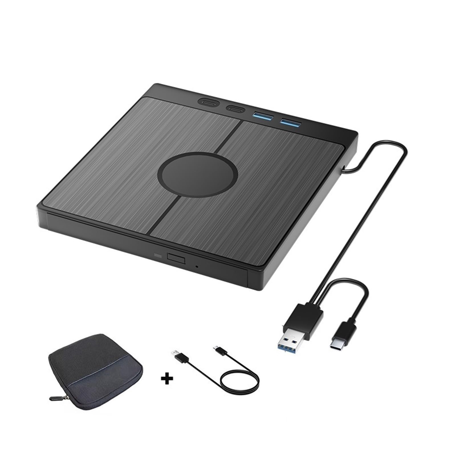 Dcdcd Gris Portable External Drive Usb3.0 Type-C Cd/Dvd Rw Burner With Sd Tf Card Reader