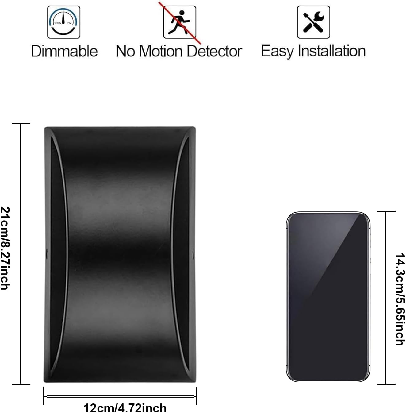 Lightess LED Wall Sconce Light Indoor Dimmable Wall Lights Modern 12W Hallway Wall Lighting for Living Room Bedroom Stair, Warm White