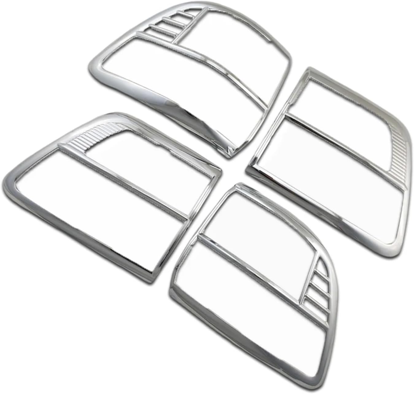Compatible With Toyota Fortuner 2008-2011 Chrome Plated Silver And Matte Black Tail Lamp Cover Trim Car Accessories Exterior Decorate(Chrome Plated Silver)