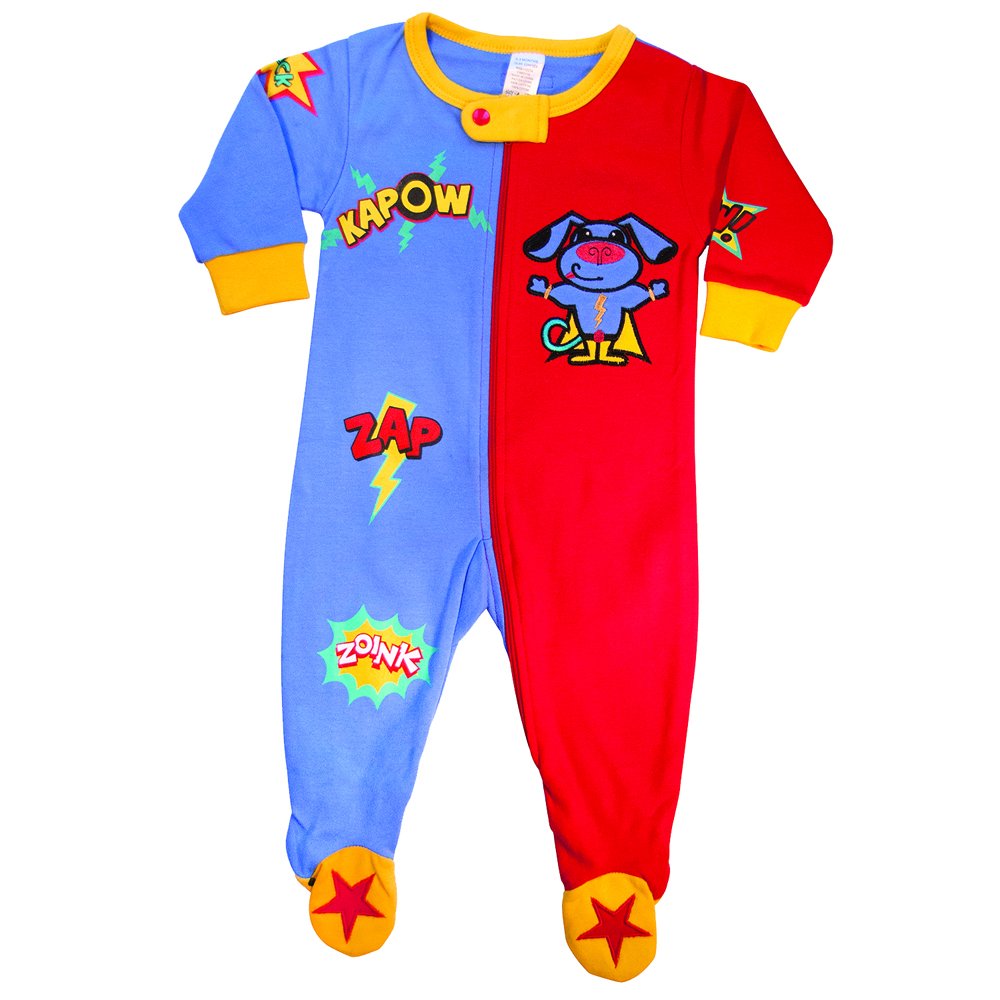 Sozo Baby-boys Newborn Boys Superhero Footed Romper