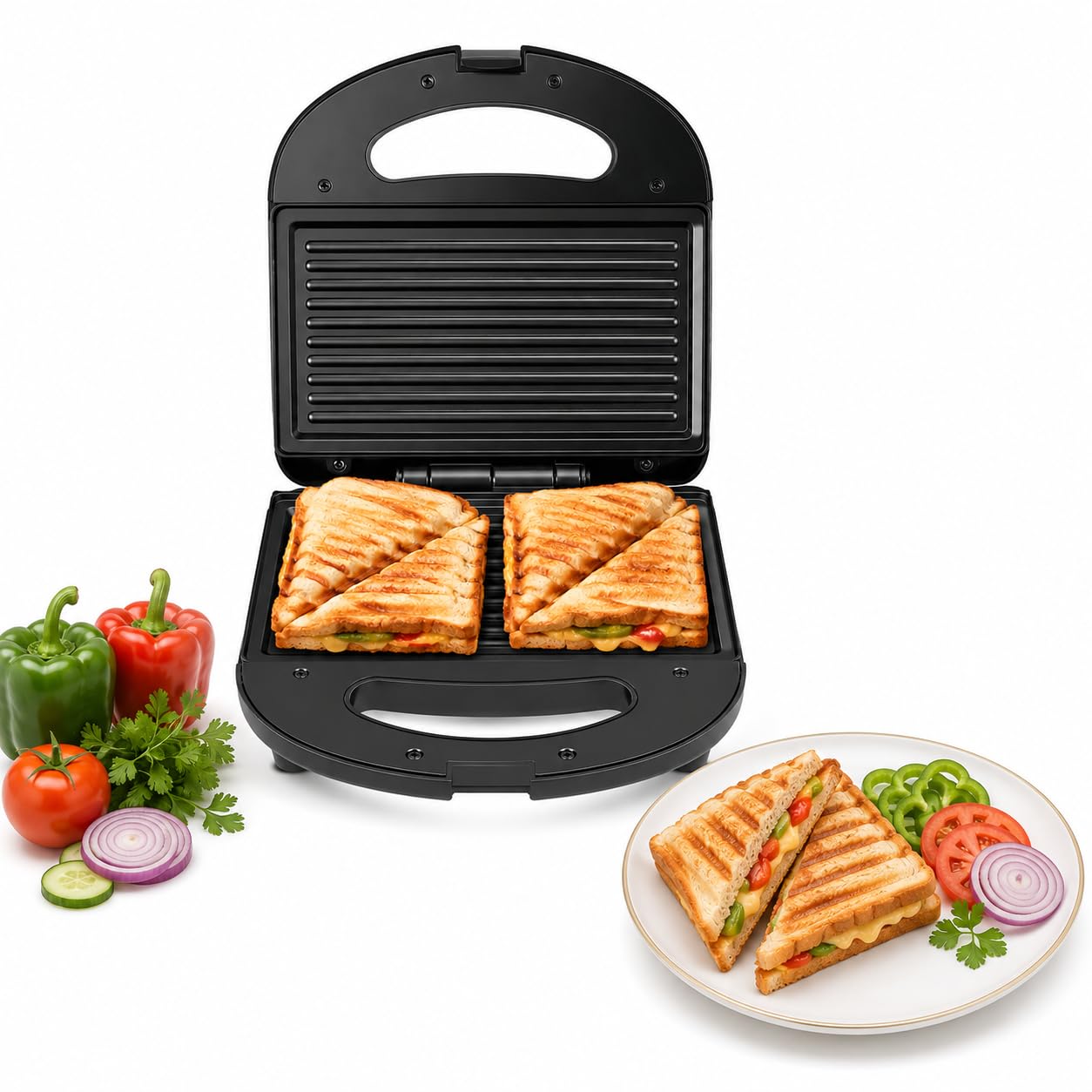 Normalee Electric Waffle Maker | Non-Stick Waffle Machine for 2 Waffles | Breakfast Snack Maker with Indicator Lights & Cool Touch Handle-image-20