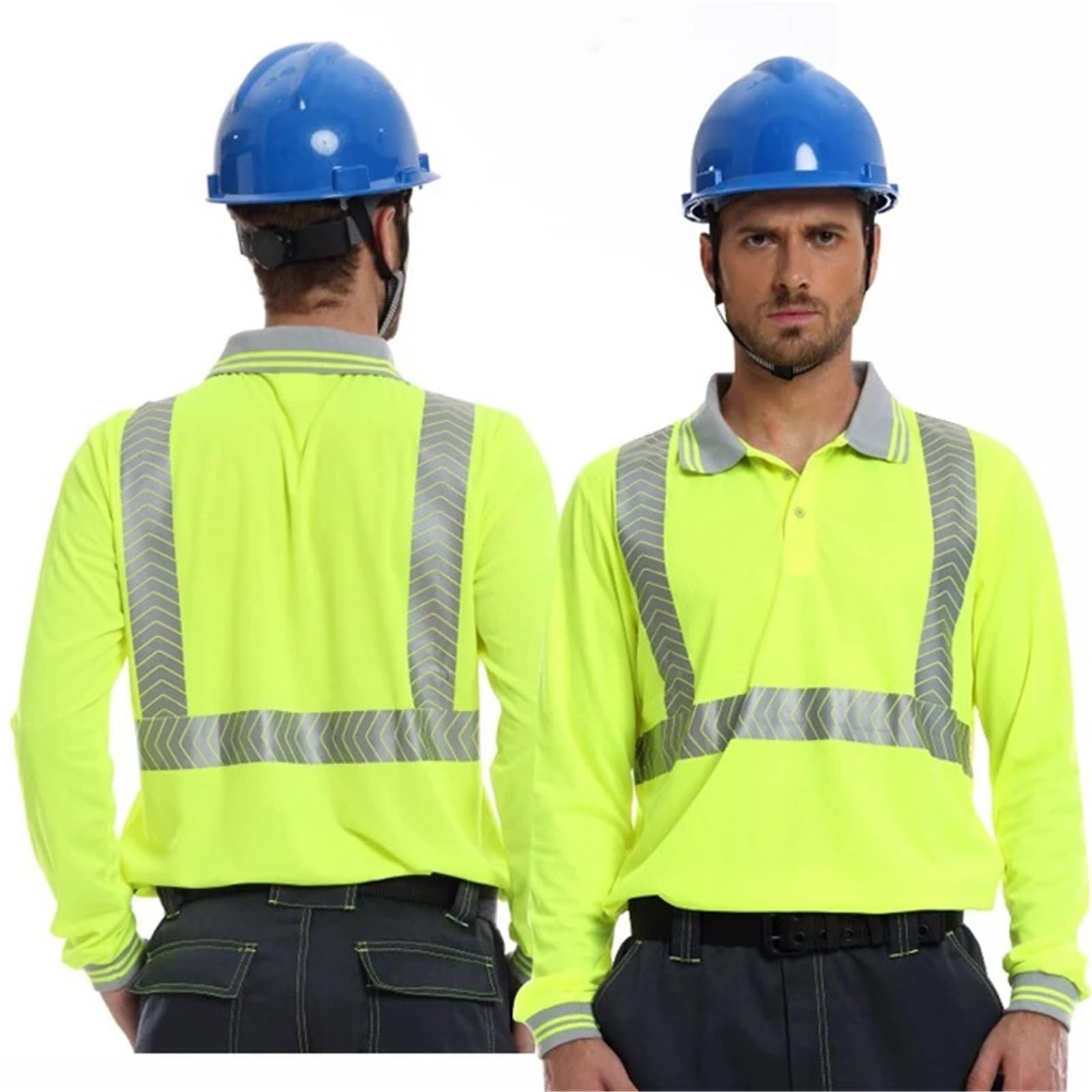 Camiseta reflectante de manga larga, prenda de trabajo de alta visibilidad for construcción e ingeniería, reflectante de seguridad.