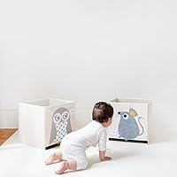 Vista 28 de 3 Sprouts Toy Storage Organizer: Toy Box Cube Organizer for Playroom, Nursery - Foldable Storage Bin - Sheep