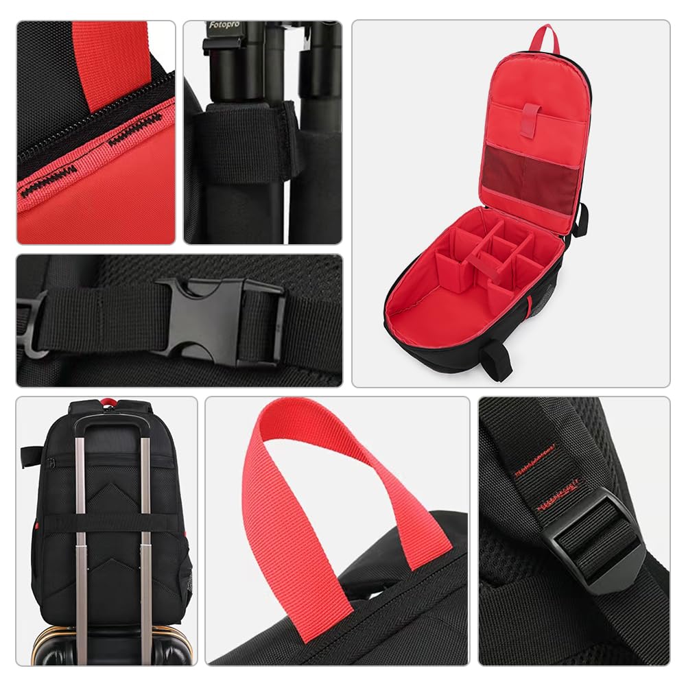 Andoer Zaino per Fotocamera DSLR per Fotografi Professonale Custodia Fotocamera Impermeabile di Grande Capacità Zaino per Fotografia Borsa per Fotocamera Resistente all'acqua con Supporto