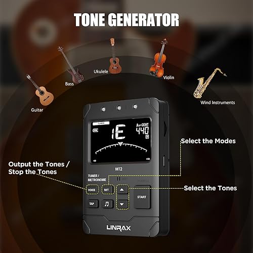 Vista 26 de Metrónomo mecánico M2 para piano, guitarra, bajo, ukelele, tambor, violín, saxofón, trompeta y otros instrumentos musicales, ritmo y ritmo de pista