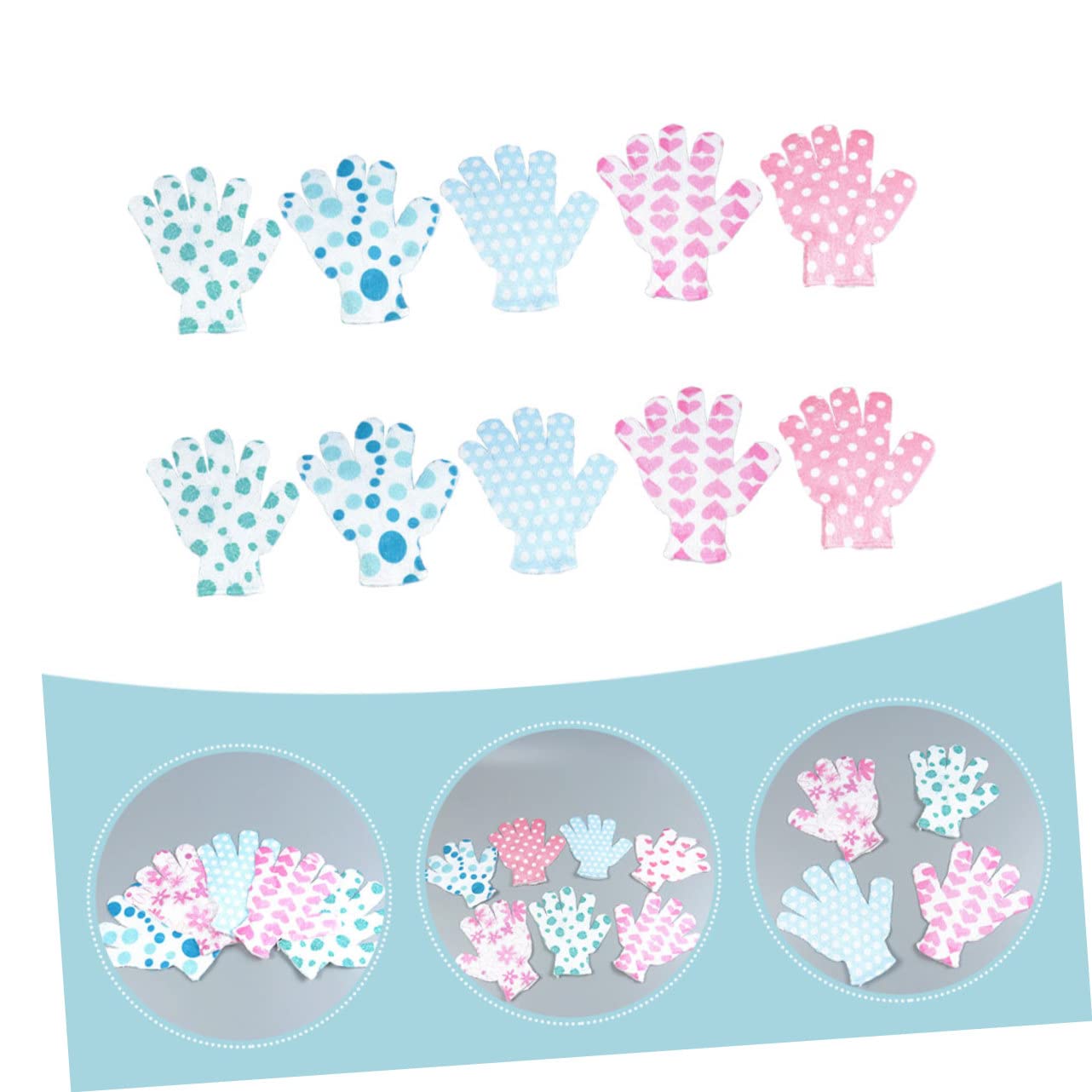 Healeved 30pezzi Guanti Esfolianti Per Bagno Da Poliestere Mittens Per Scrub Corpo Facili Da Pulire e Pratici Per Esfoliare La e Massaggiare Corpo
