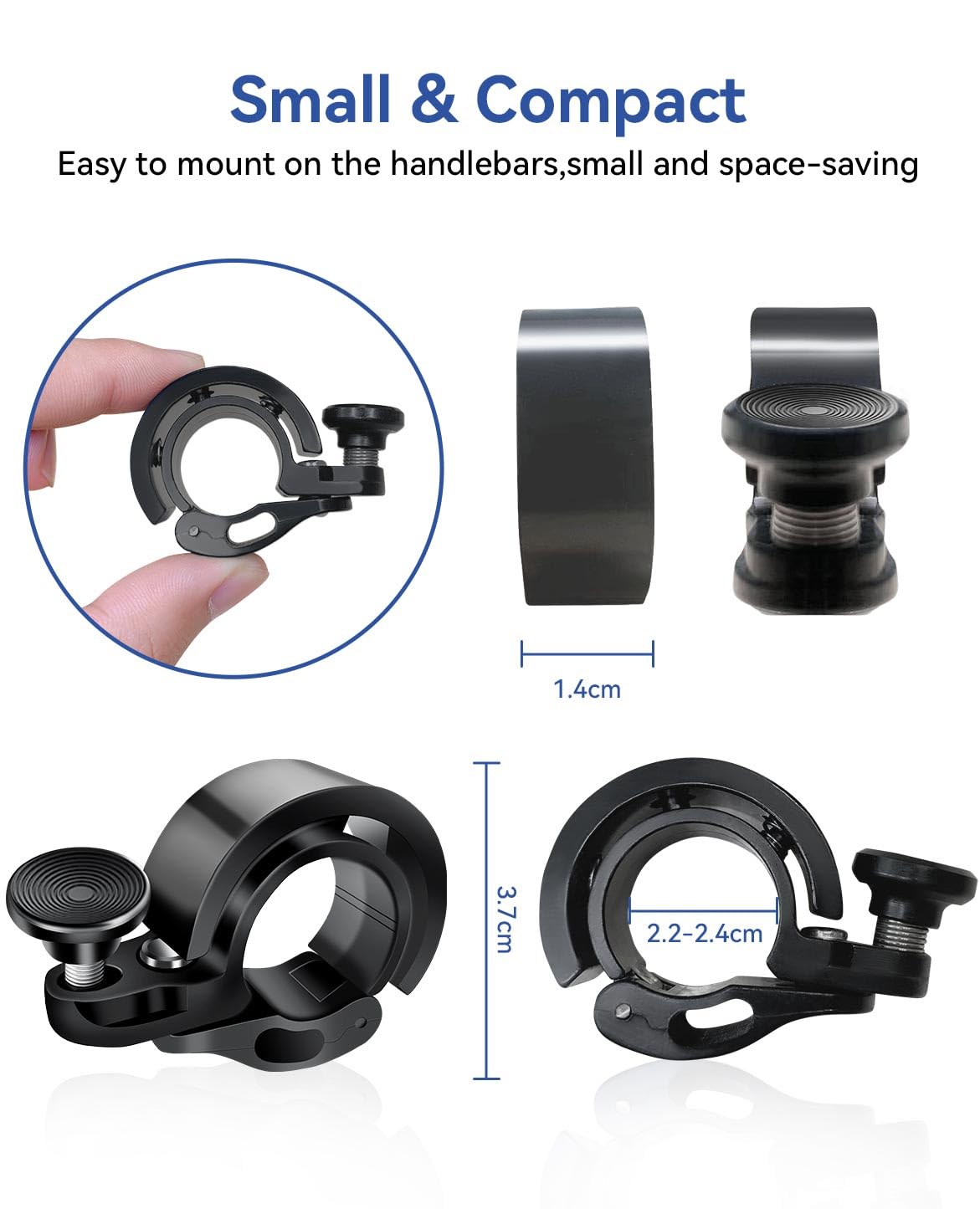 Dzwonek rowerowy mini głośny i jasny | nowy klakson do roweru górskiego | dzwonek pasuje do kierownicy 22,2 mm