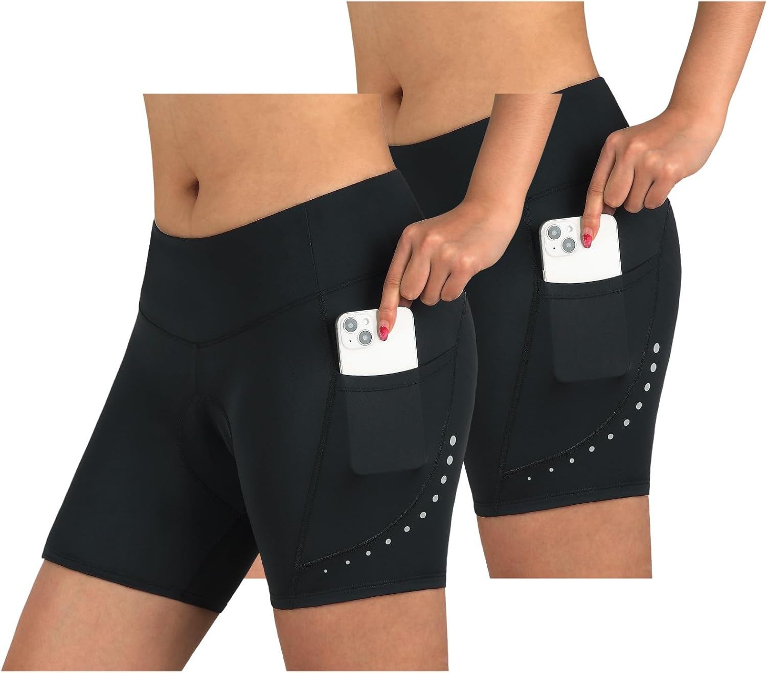 beroy Women Bike Shorts with 4D Padding,Cycling Shorts for Women Black-590 Small