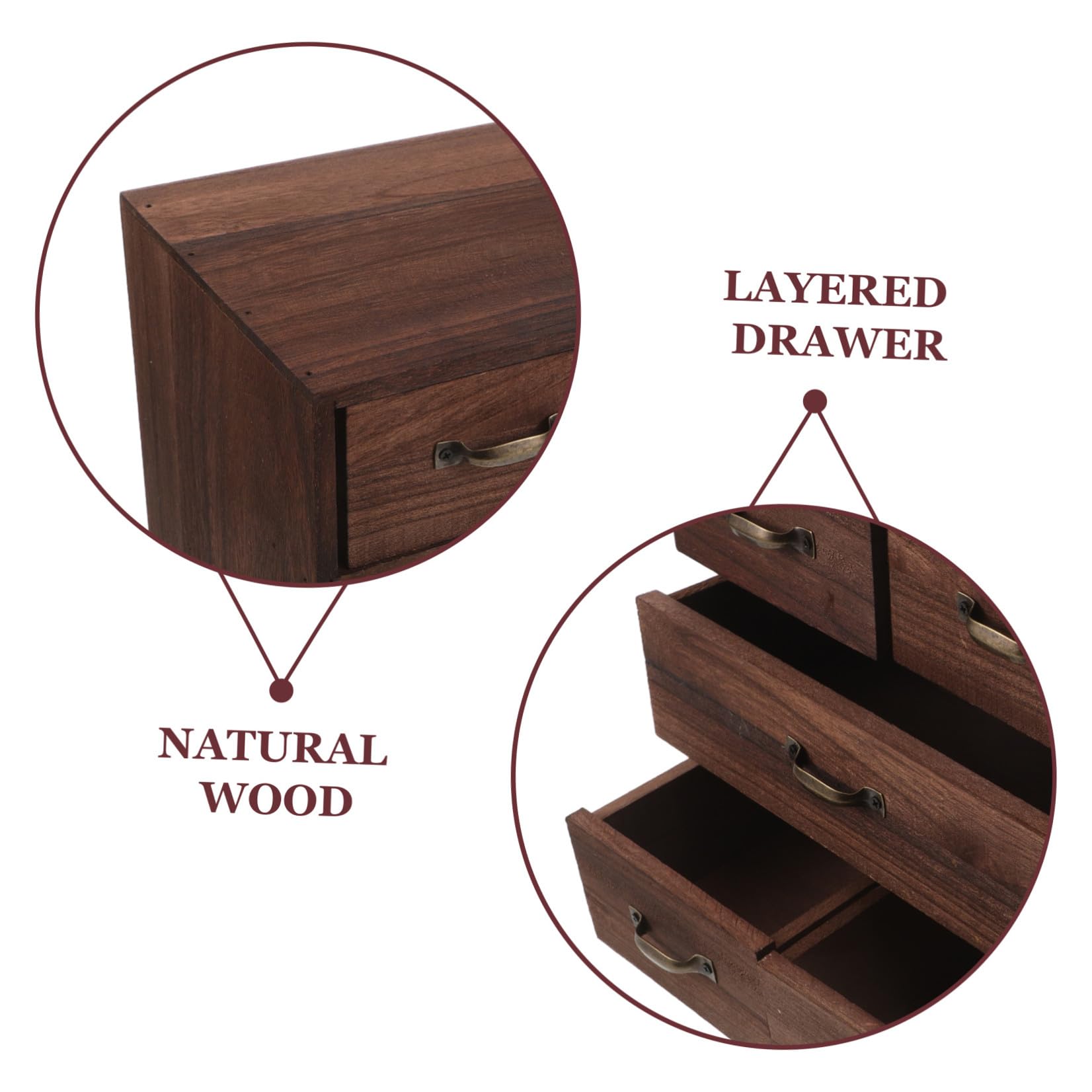 Organizzatore da Scrivania in Legno e Metallo con 5 Cassetti Multilivello per Ufficio e Camera, Design Salvaspazio e Moderno per Arredamento Naturale