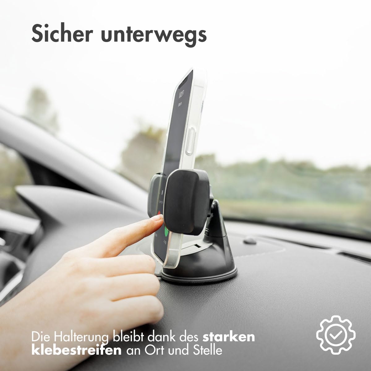 iMoshion Handyhalterung Für Das Auto - Verstellbar - Armaturenbrett Und Windschutzscheibe - Schwarz