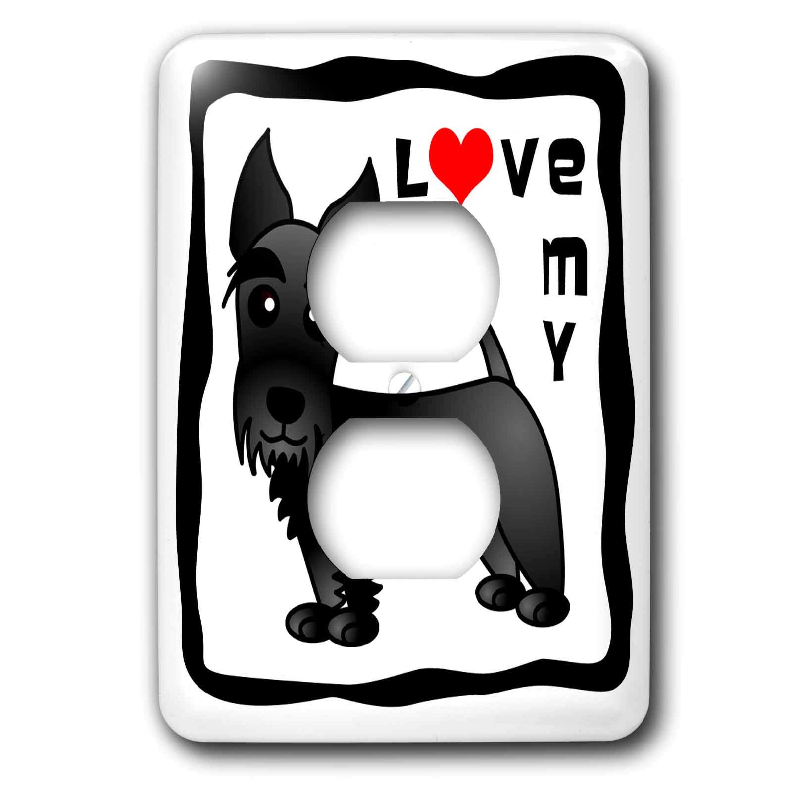 I Love My Scottie Dog décoration murale originale avec cœur rouge