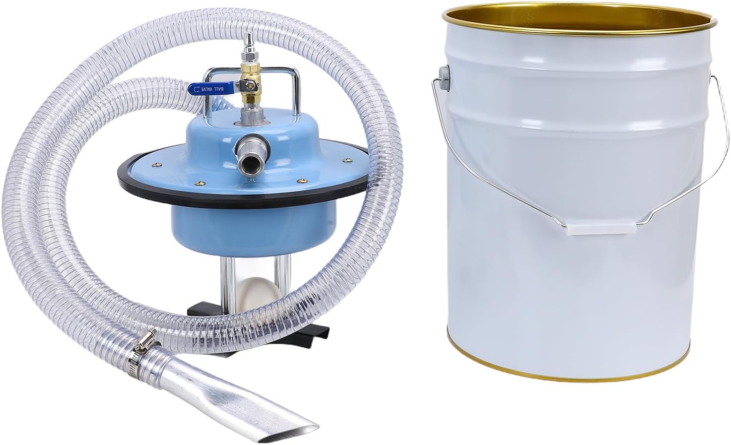 20L Pneumatic Industrial Vacuum Cleaner, 360L / min Compressed Air Driven Wet Dry Vacuum for Car Cleaning Workshop Factory, with Stainless Steel Tank for Dust Oil Water Iron