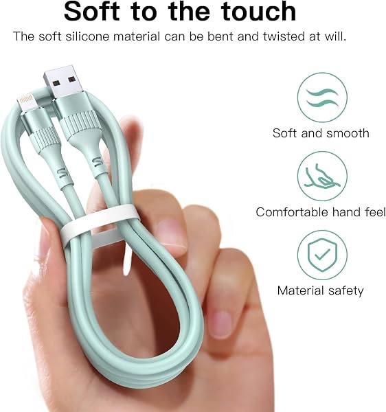 Ankoda iPhone Charger Cable,4Pack 3FT/1M MFi Certified iPhone Fast Charging Cable TPE USB to Lightning Cable Compatible with iPhone 14 13 12 11 Pro Max XR XS X 8 7 6 Plus 5 5S SE - 3