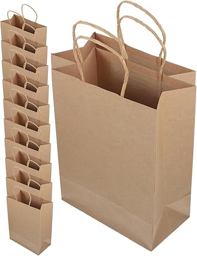 NOLITOY 12pcs pequeña bolsa de papel bolsas de papel bolsas de papel marrón bolsas de embalaje de papel suministros de fiesta de cumpleaños bolsas