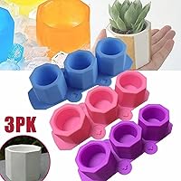 Vista 3 de Molde de silicona de hormigón, 3 piezas de moldes de silicona para macetas de plantas suculentas, moldes de silicona para hormigón, moldes de vidrio
