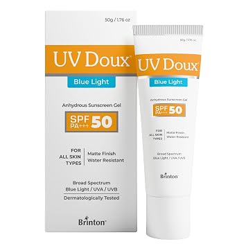 UV Doux Blue Light Sunscreen Gel SPF 50 PA+++ Ininted Lightweight Water