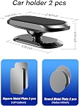 Magnetic Phone Holder Car[2 Pack] Car Phone Holder,Cell Phone Holder Car 360 Adjustable, Support Cellulaire Auto Dashboard car Mount Fits Samsung iPhone etc All Smartphones