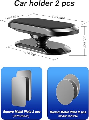Miniatura 7 de Soporte magnético para teléfono para automóvil, 2 unidades, soportes de teléfono para tu automóvil [imán mejorado] rotación de 360, soporte