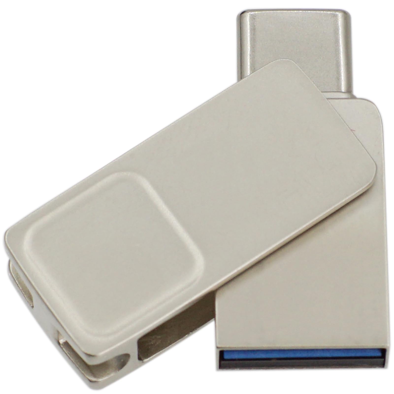 YinowMini Dual USB A 3.1 and C Flash Key Drive OTG for PC/MacBook/Laptop/Tablet/Smartphone, Metal Silver U-Key 32GB