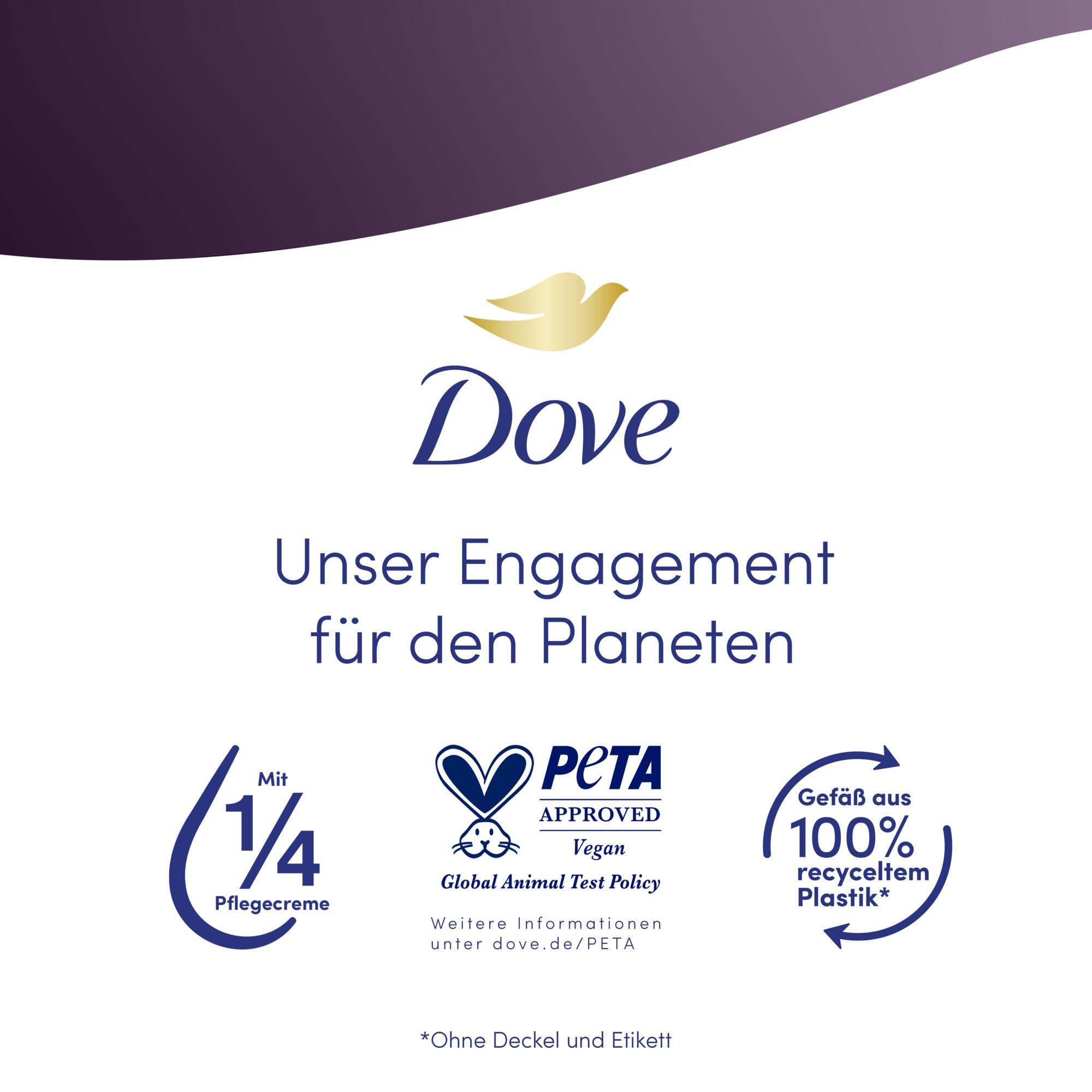 Dove Creme-Dusch-Peeling Raspberry Rendezvous Limited Edition Körperpeeling für geschmeidige Haut 4x225 ml