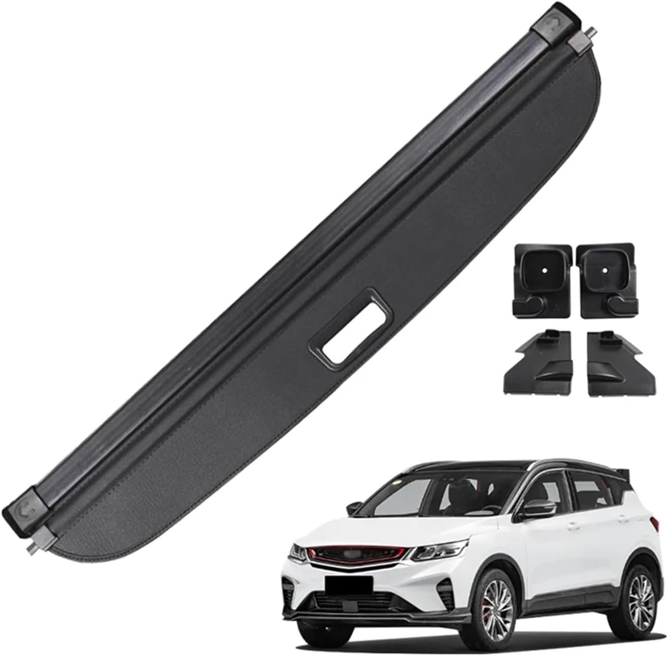 Compatible with Coolray Proton X50 Retractable Trunk Cargo Cover Parcel Rack Anti-Peeping Shield Privacy Auto Interior Accessories(Canvas)