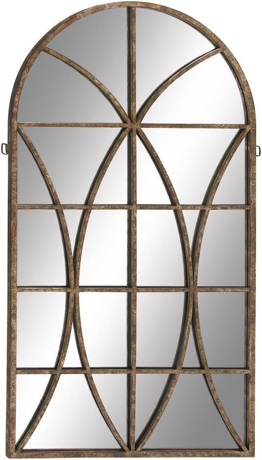 DecMode Arched Window Pane Wall Mirror Home & Kitchen