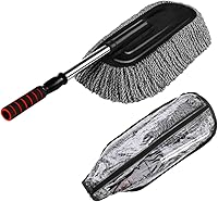 Vista 1 de Plumero de microfibra para automóvil, limpiador de exterior e interior, kit de limpieza de 15.7 pulgadas con mango retráctil largo para atrapar