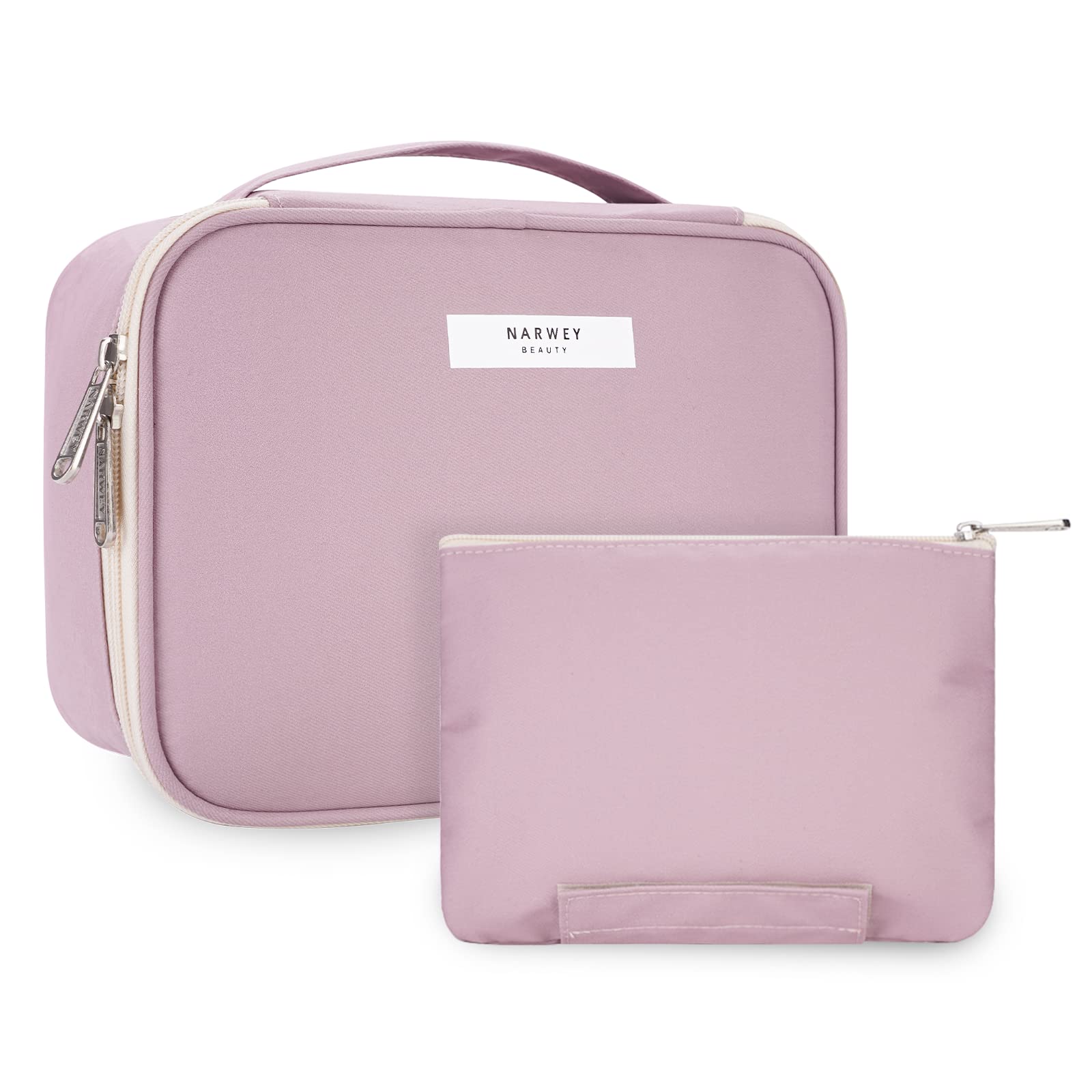 Narwey Neceser de Maquillaje de Viaje Bolsa de Aseo Bolsa de Cosméticos Grande Organizador para Mujeres y Niñas (Rosa(Nueva))