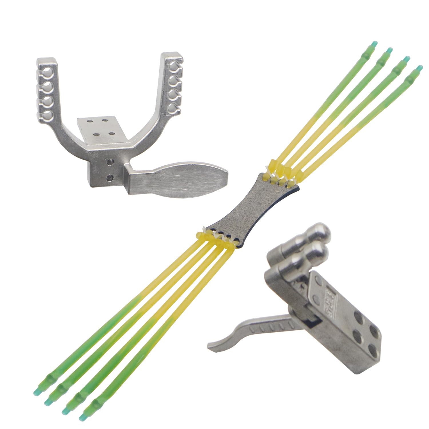 Alloy Catapult Archery Slingshot Hunting Traditional Slingbow Flat Rubber Band E - Foto 10