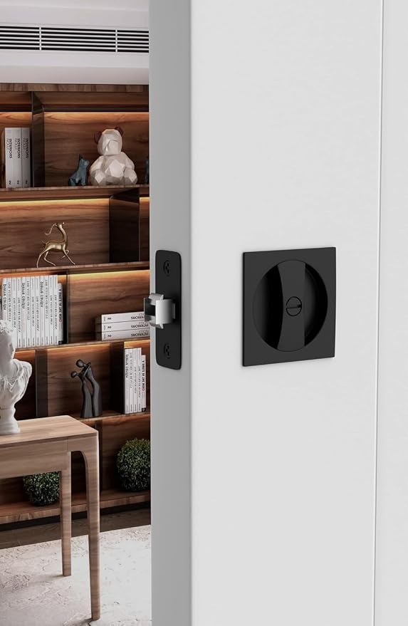 Cerradura Negra Mate para Puerta Corredera Goldenwarm miniatura 2
