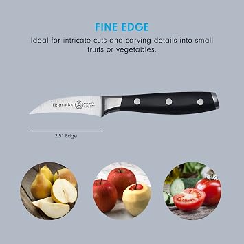 Avanta by Messermeister, Garnishing Knife | POM Handle | 2.5 Premium kitchen cutlery. Stainless steel, Rust resistant, Easy to maintain Brown
