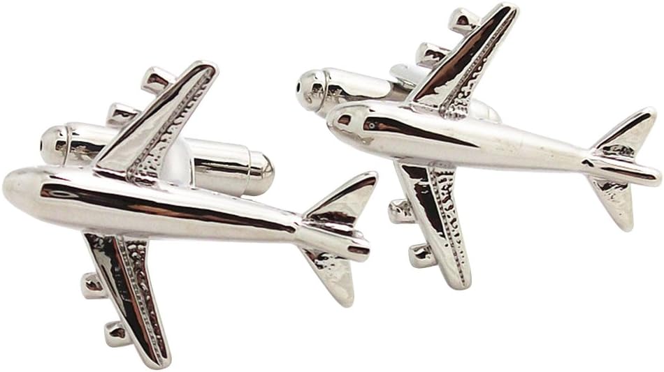 Jet Aircraft Cuff-Links Commercial Jetliner Cuff Airline Airplane Cuff Link for Plane Fans