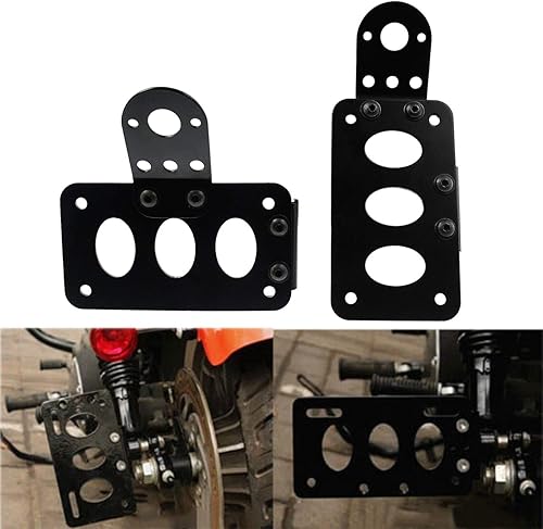 HDBUBALUS Soporte de matrícula de motocicleta, eje vertical horizontal o montaje de choque, apto para Harley Bobber Chopper