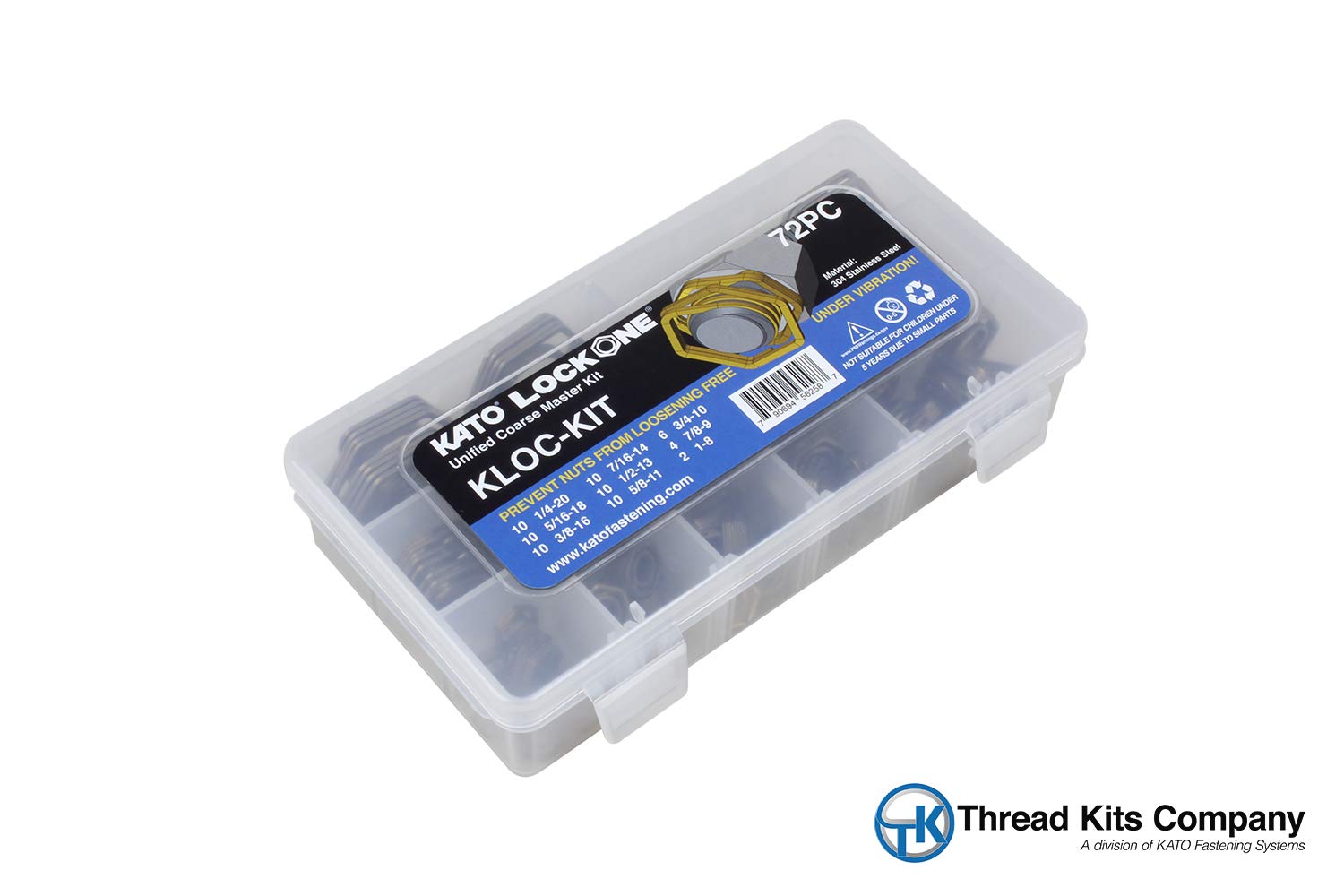 KATO LockOne Kit (KLOC-KIT) Anti-Vibration Fastener, for Thread Size: 1/4-20, 5/16-18, 3/8-16, 7/16-14, 1/2-13, 5/8-11, 3/4-10, 7/8-9, 1-8