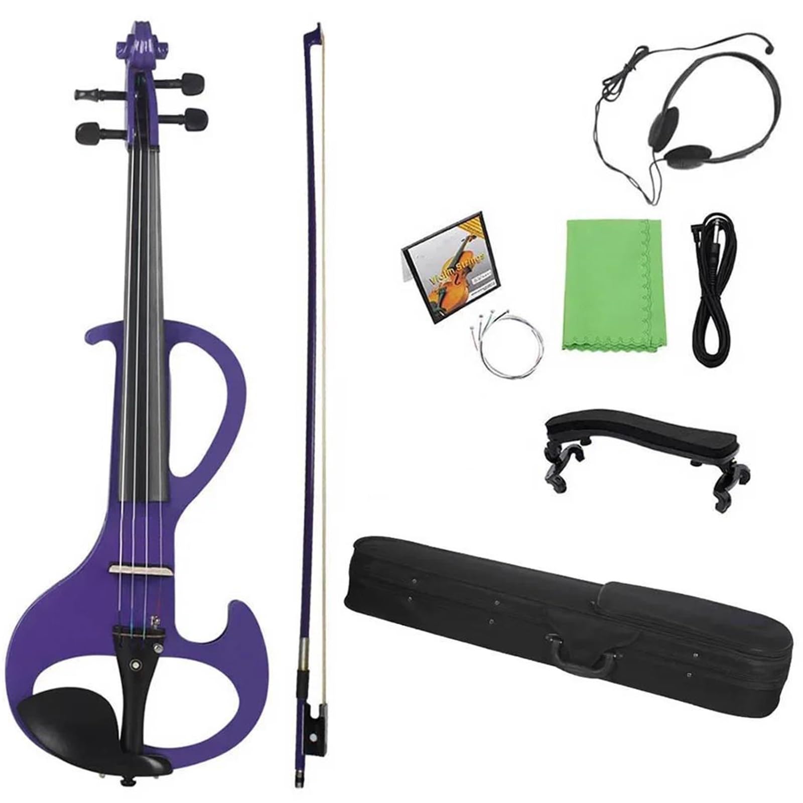 Violino Set 4/4 Violino Elettrico Violino Strumento A Corde Viola Violino Elettrico Con Custodia Cavo Per Cuffie Per Gli Amanti Della Musica