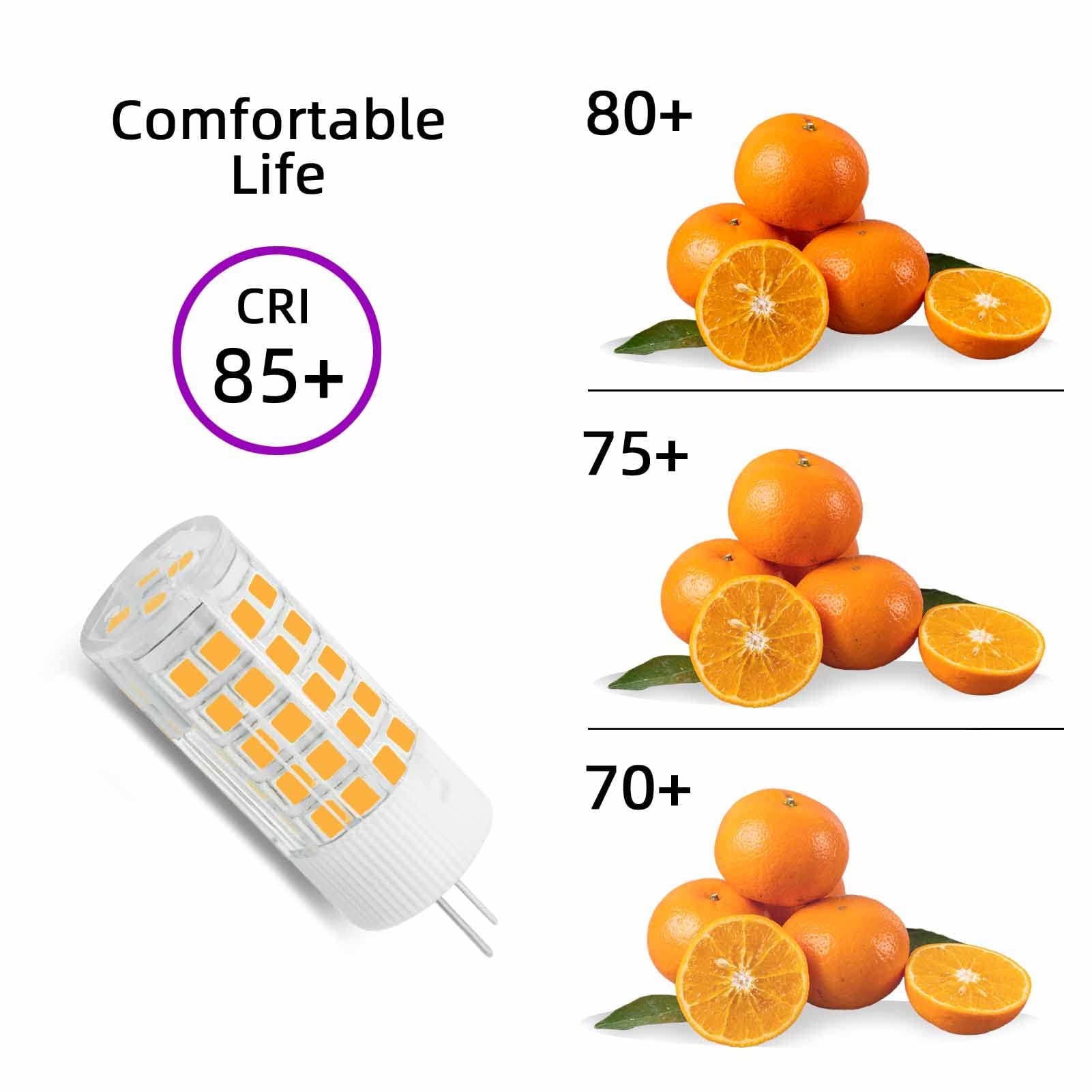 Paquete de 5 bombillas LED G4 de 12 V, 40 W, equivalente a halógeno, blanco cálido, 3000 K, CA y CC, 400 lúmenes, base de dos pines, iluminación de paisaje callejero