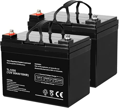 WEIZE 12V 35AH Deep Cycle Battery for Scooter Pride Mobility